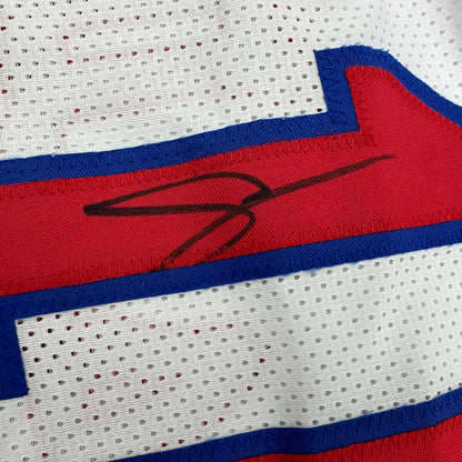 Framed Autographed/Signed DeMar DeRozan 35x39 Sacramento White Kansas City Retro Basketball Jersey Beckett BAS COA