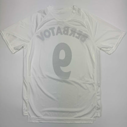 Autographed/Signed Dimitar Berbatov Tottenham White Soccer Jersey Beckett BAS COA