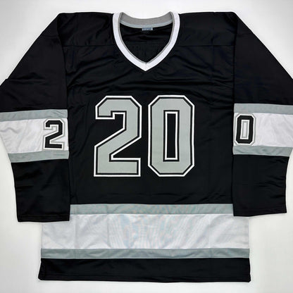 Autographed/Signed Luc Robitaille HOF 09 Los Angeles LA Black Hockey Jersey JSA COA