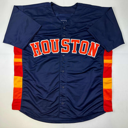 Autographed/Signed Jose Abreu Houston Blue Baseball Jersey Beckett BAS COA