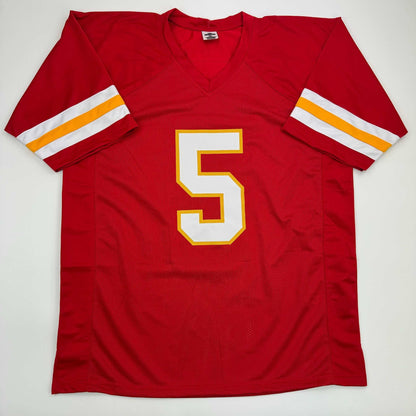 Autographed/Signed Marquise Hollywood Brown Kansas City Red Football Jersey JSA COA