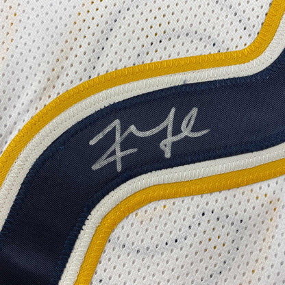 Autographed/Signed Khalil Mack Los Angeles LA White Football Jersey Beckett BAS COA