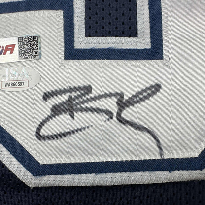 Autographed/Signed Brandin Cooks Dallas Blue Football Jersey JSA COA