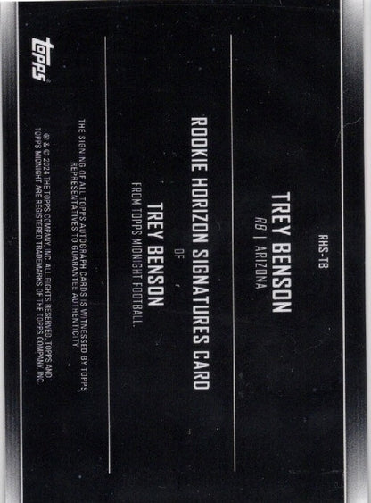 2024 Topps Midnight Trey Benson #RHSTB Horizon Autograph Rookie RC Football Card
