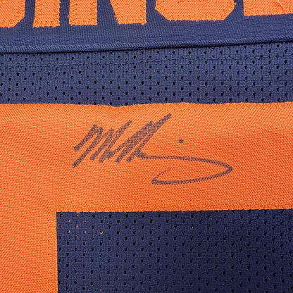 Framed Autographed/Signed Mike Singletary 35x39 Chicago Retro Blue Color Rush Football Jersey JSA COA