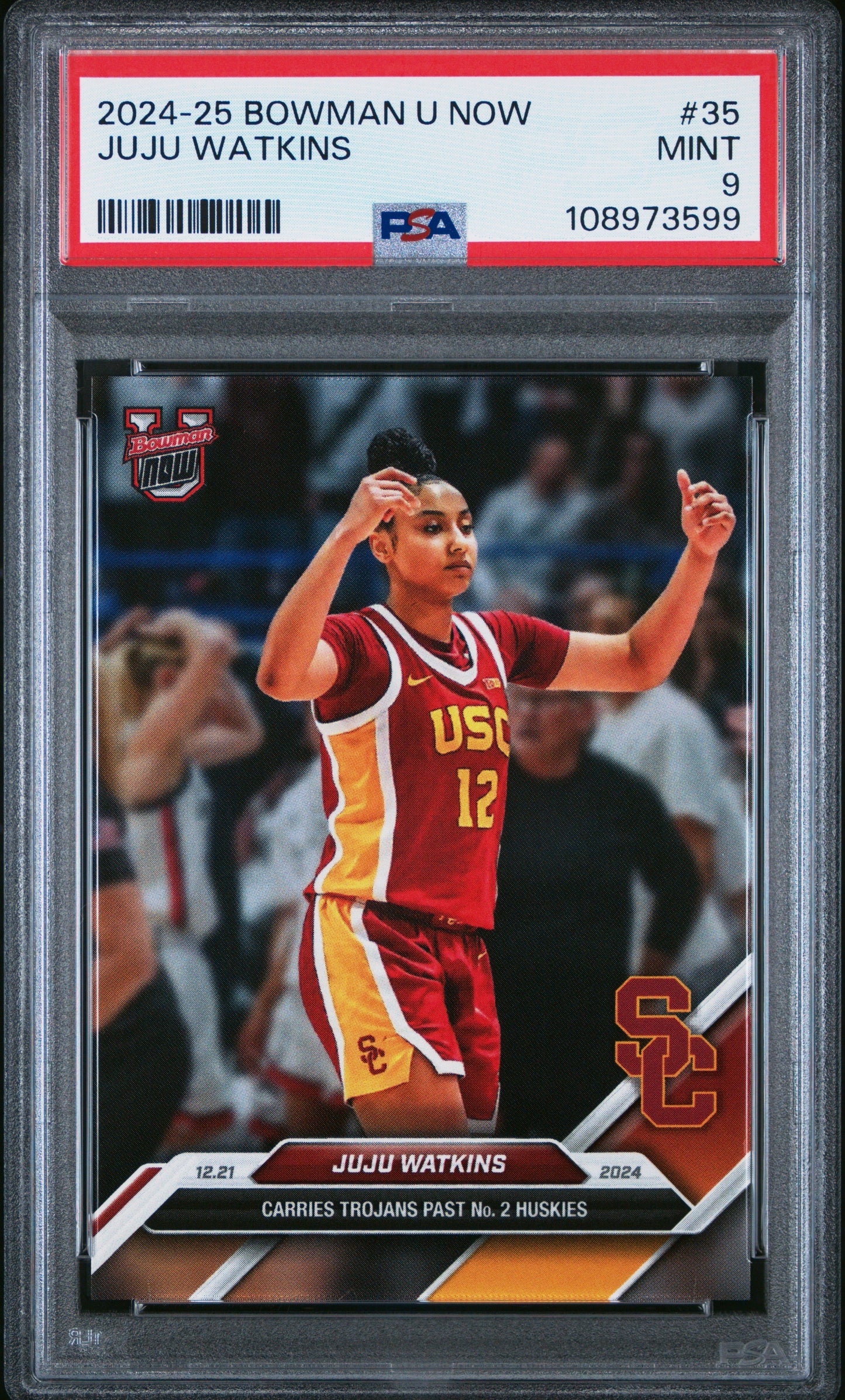 Graded 2024 Topps Bowman U Now JuJu Watkins #35 Rookie RC Basketball Card PSA 9 Mint