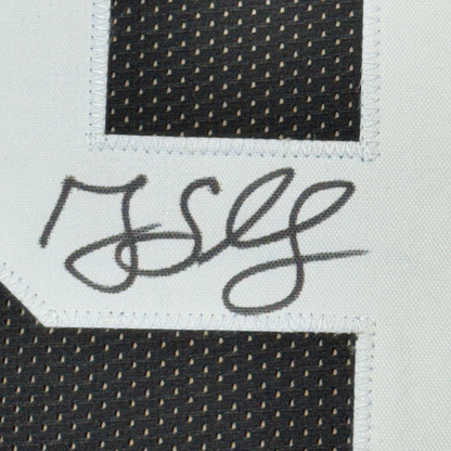 Framed Autographed/Signed Greg Lloyd 35x39 Pittsburgh Black Football Jersey Beckett BAS COA
