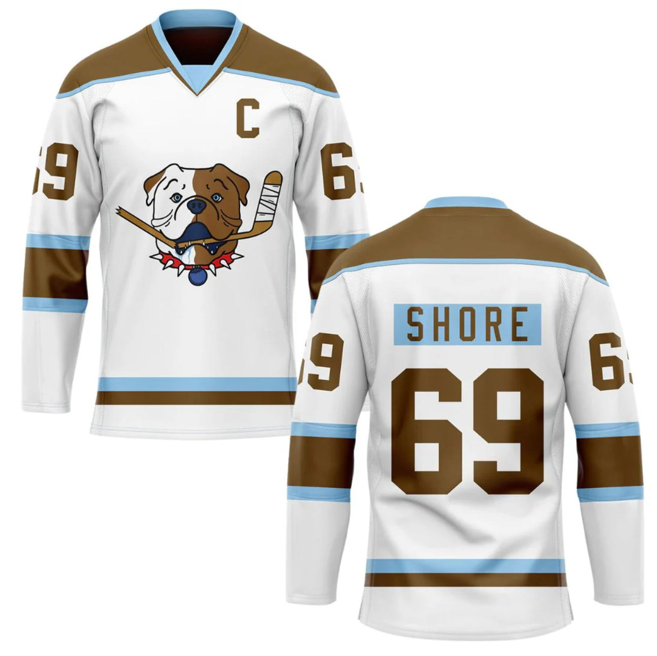 TronX Shorsey Bulldogs Hockey Jersey Senior White/Blue