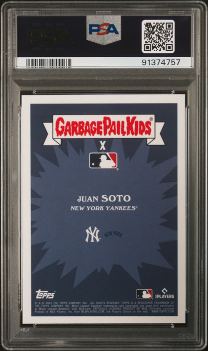 Graded 2023 Topps Garbage Pail Kids Juan Soto #15A JUAN-A Dance Baseball Card PSA 10 Gem Mint
