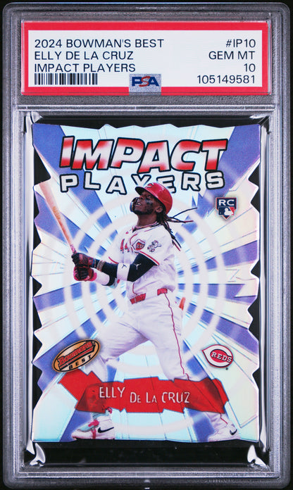 Graded 2024 Topps Bowmans Best Elly De La Cruz #IP10 Impact Players Rookie RC Baseball Card PSA 10 Gem Mint