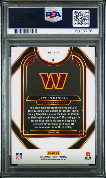 Graded 2024 Panini Select Jayden Daniels #217 Rookie RC Football Card PSA 10 Gem Mint