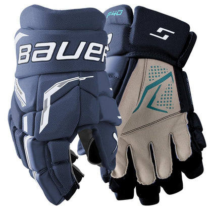 Bauer Supreme F40 Hockey Gloves - Junior - Navy