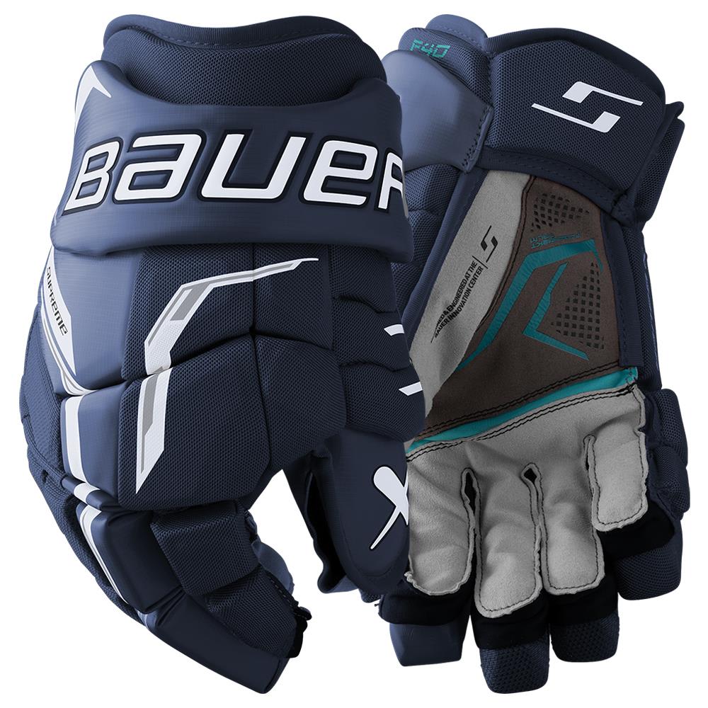 Bauer Supreme F40 Hockey Gloves - Senior - Navy