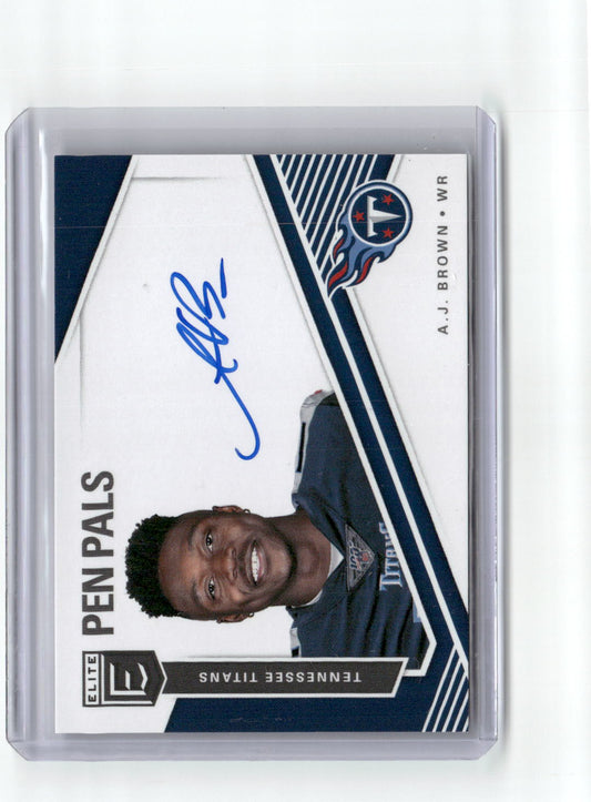 2019 Panini Donruss Elite Pen Pals AJ Brown #PP-AJ Autograph Rookie RC Football Card