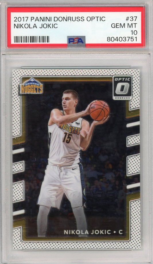Graded 2017 Panini Donruss Optic Nikola Jokic #37 Basketball Card PSA 10 Gem Mint