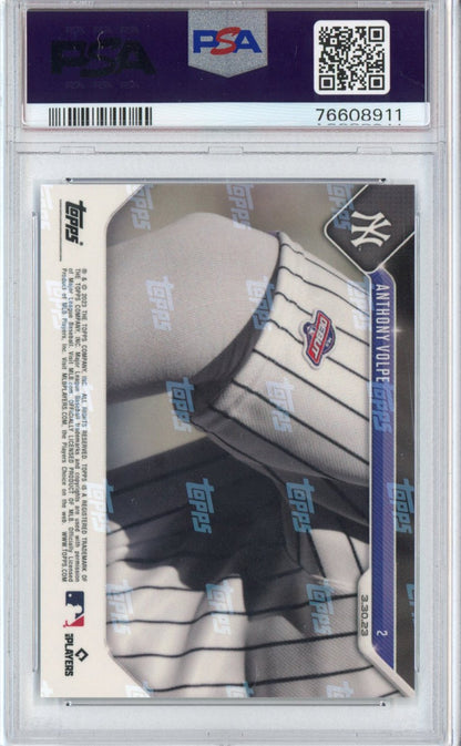 Graded 2023 Topps Now Anthony Volpe #2 Rookie RC Baseball Card PSA 10 Gem Mint