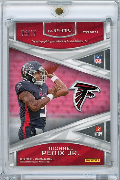 2024 Panini Spectra Orange Auto Michael Penix Jr #RAMPJ /10 Rookie RC Football Card