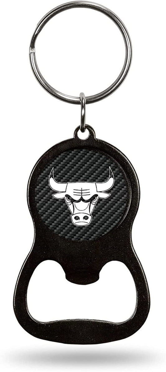 Chicago Bulls Keychain Bottle Opener Carbon Fiber Design Metal Basketball