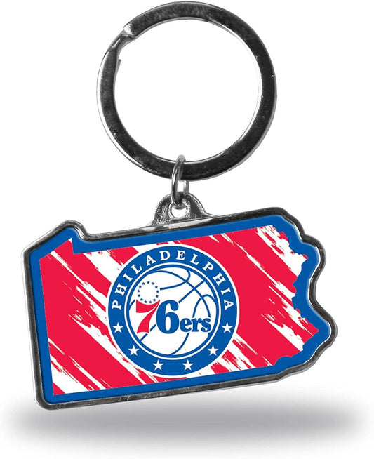 Philadelphia 76ers State Shape Keychain