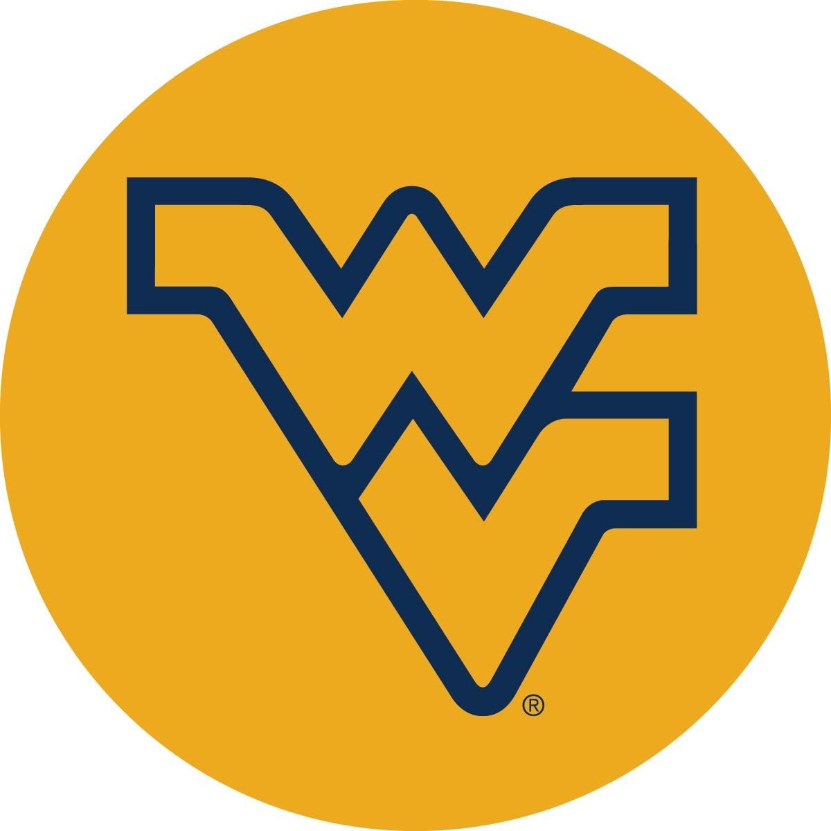 West Virginia Mountaineers WVU RR 4" Round Vinyl Magnet Auto Home University of