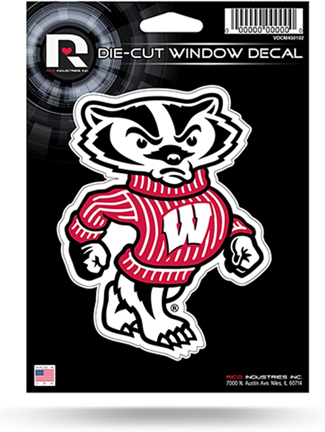 Wisconsin Badgers MASCOT Edition 5" Flat Vinyl Die Cut Decal Sticker Emblem University of