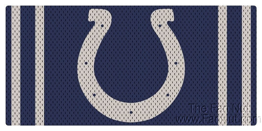 Indianapolis Colts Premium Laser Cut Tag License Plate, Jersey Style, Mirrored Acrylic Inlaid, 12x6 Inch