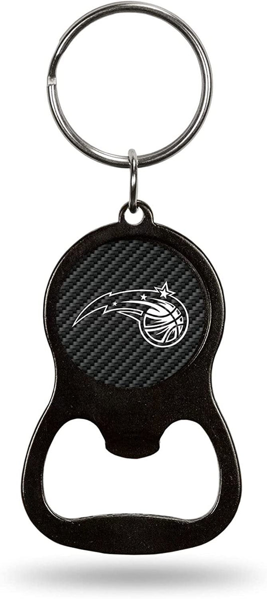Orlando Magic Premium Solid Metal Keychain Bottle Opener, Carbon Fiber Design