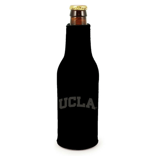 UCLA Bruins 2-PACK Zipper BOTTLE Tonal Black Koozie Neoprene Holder Cooler