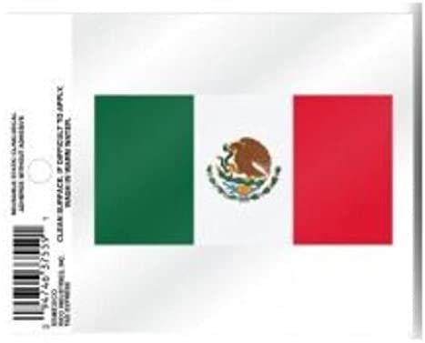 Mexico 3 Inch Static Cling, Full Clear Adhesive Backing, Easy Peel and Stick Application, Removable and Reusable, Made in the USA