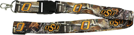 Oklahoma State University Cowboys Realtree CamoLanyard Keychain Double Sided Breakaway Safety Design Adult 18 Inch