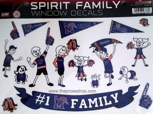 Rico Memphis Tigers Family Spirit Window Stickers Decal University of