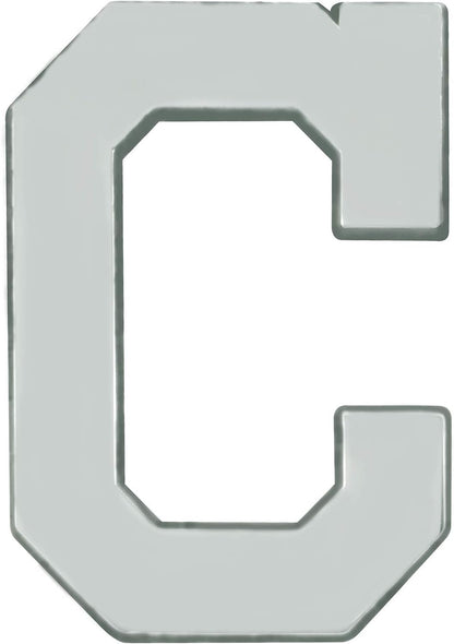 Cleveland Guardians Indians Premium Solid Metal Chrome Raised Auto Emblem Shape Cut Adhesive Backing