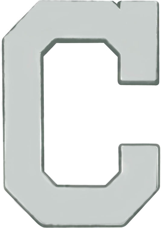 Cleveland Guardians Indians Premium Solid Metal Chrome Raised Auto Emblem Shape Cut Adhesive Backing