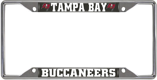Tampa Bay Buccaneers Metal License Plate Frame Chrome Tag Cover 6x12 Inch