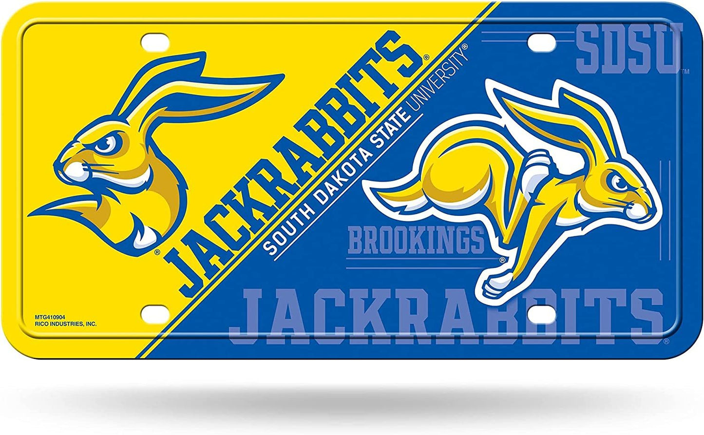 South Dakota State University Jackrabbits Metal Auto Tag License Plate, Split Design, 12x6 Inch
