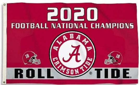 University of Alabama Crimson Tide 2020 Champions Premium 3x5 Feet Flag Banner, Metal Grommets, Outdoor Use, Single Sided