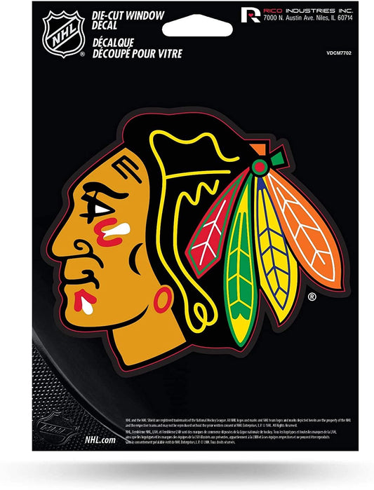 Chicago Blackhawks 5 Inch Die Cut Decal Sticker Flat Vinyl Adhesive Backing
