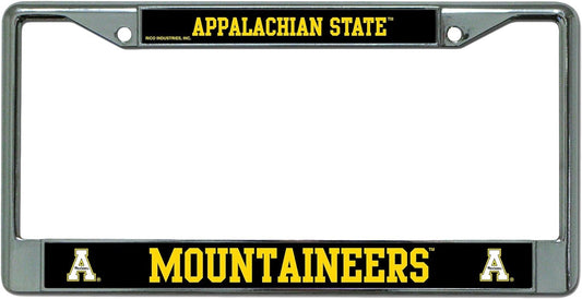 Appalachian State University Mountaineers Chrome Metal License Plate Frame Tag Cover, 12x6 Inches