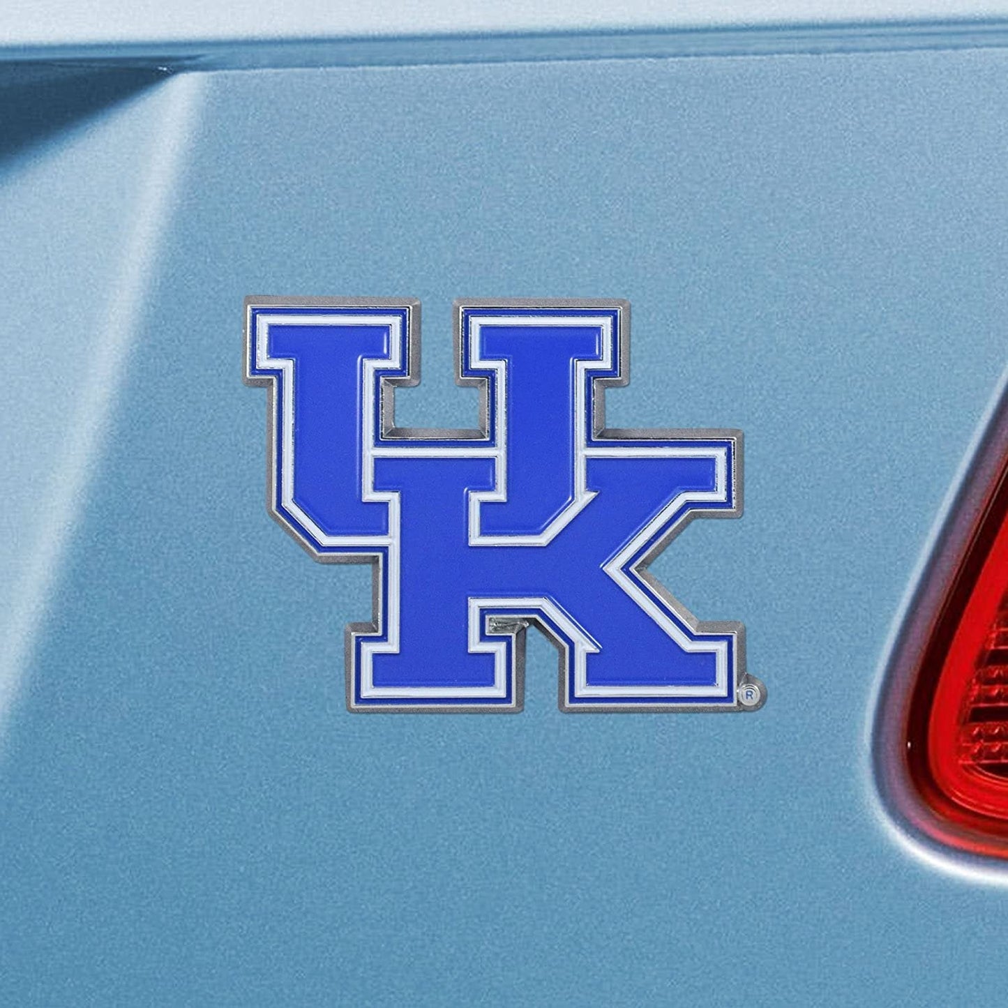 University of Kentucky Wildcats Premium Solid Metal Raised Auto Emblem, Shape Cut, Adhesive Backing