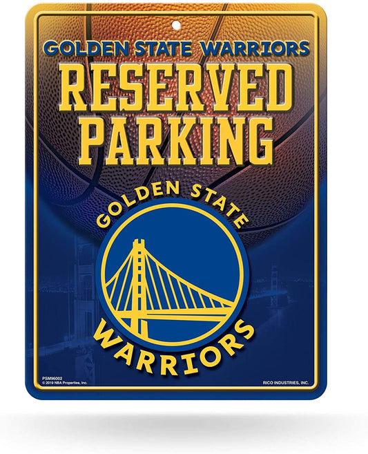 Golden State Warriors 8-Inch by 11-Inch Metal Parking Sign Decor, Team Color