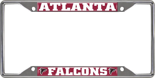 Atlanta Falcons Metal License Plate Frame Chrome Tag Cover 6x12 Inch