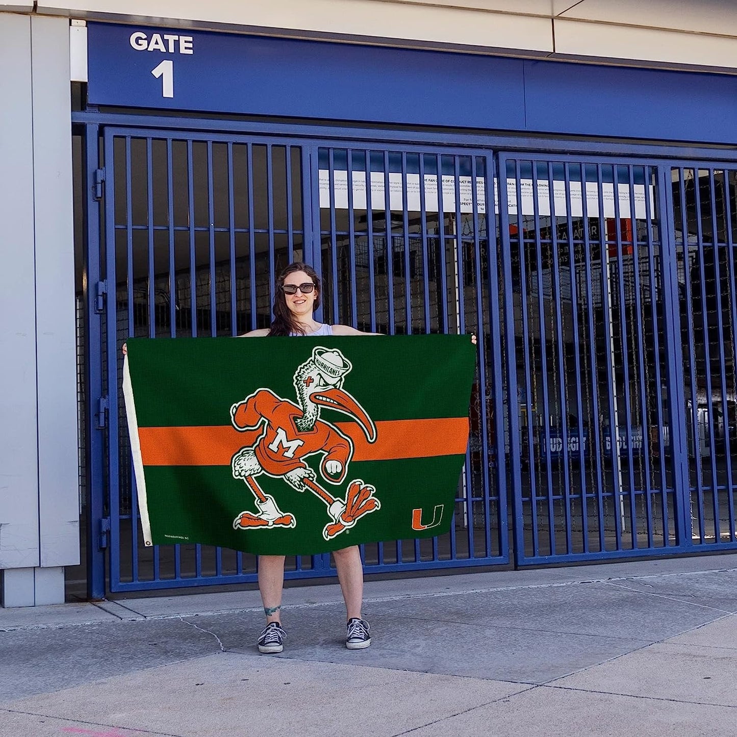 University of Miami Hurricanes Flag Banner 3x5 Feet Metal Grommets Ibis Mascot Design