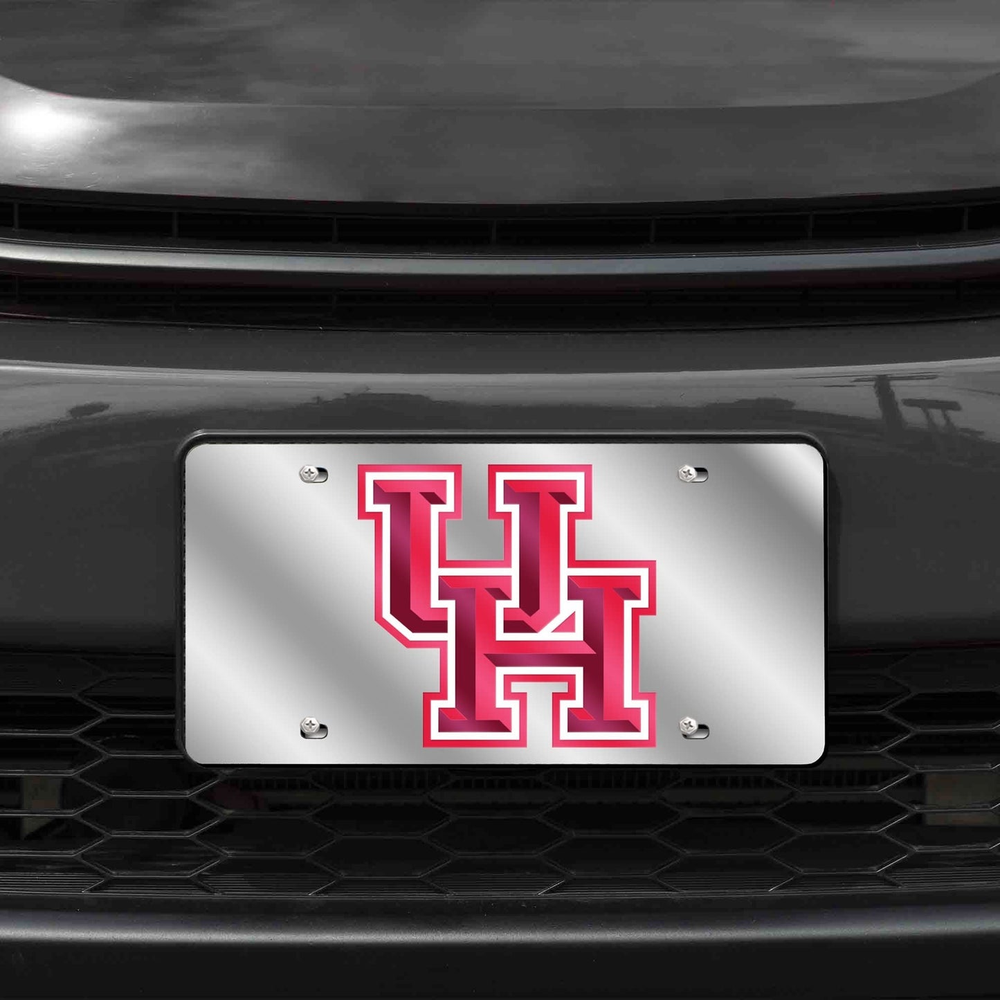 University of Houston Cougars Premium Laser Cut Tag License Plate, Mirrored Acrylic Inlaid, 12x6 Inch