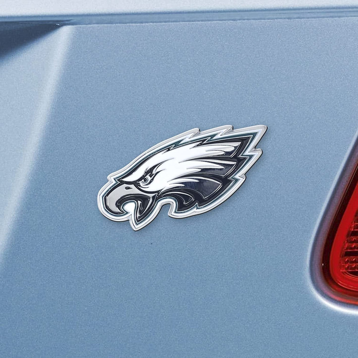 Philadelphia Eagles Premium Solid Metal Raised Auto Emblem, Shape Cut, Adhesive Backing
