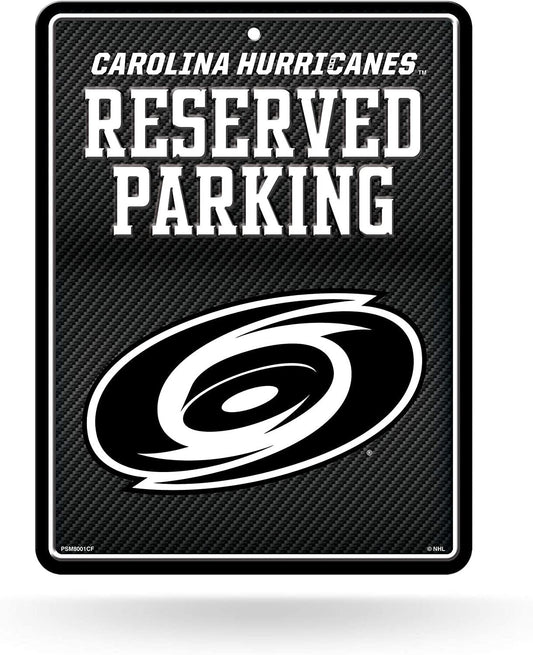 Carolina Hurricanes Metal Parking Novelty Wall Sign 8.5 x 11 Inch Carbon Fiber Design