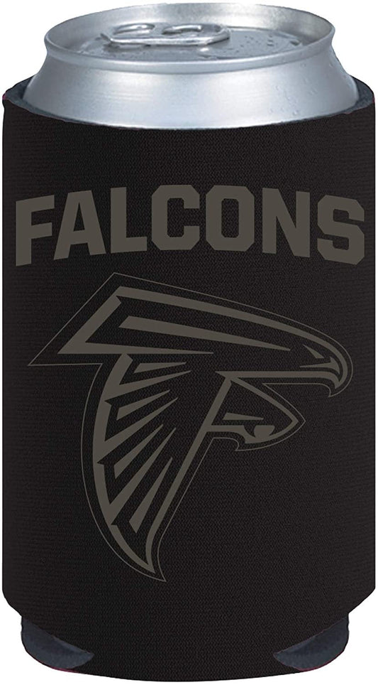 Atlanta Falcons 2-Pack Tonal Black Design 12oz CAN Neoprene Beverage Insulator Holder Football