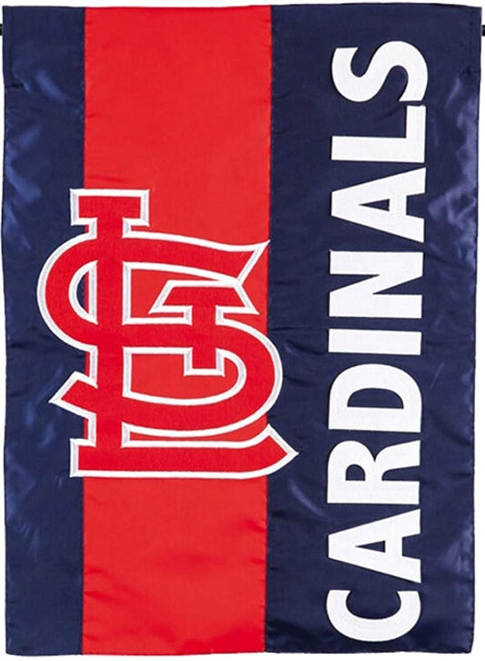 St Louis Cardinals Premium Double Sided House Flag Banner, Embellished Applique, 28x44 Inch, Display Pole Sold Separately