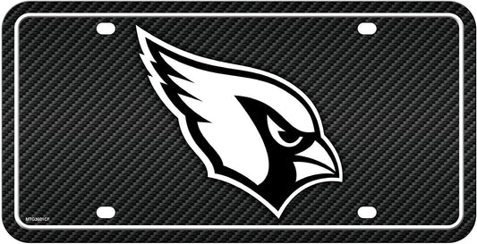 Arizona Cardinals Metal Tag License Plate Carbon Fiber Design 6x12 Inch