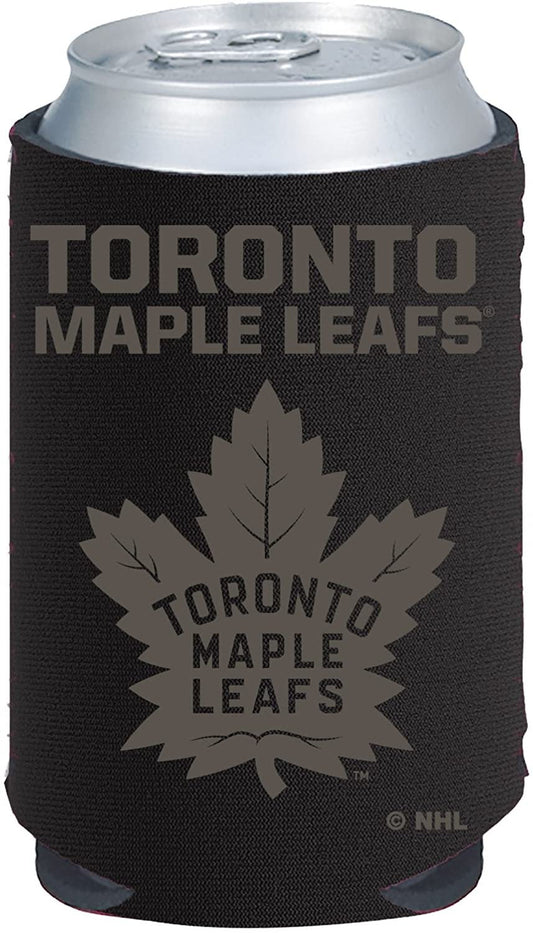 Toronto Maple Leafs 2-Pack Black Tonal CAN Beverage Insulator Neoprene Holder Cooler Decal Hockey