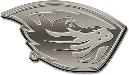 Oregon State University Beavers Solid Metal Auto Emblem Antique Nickel for Car/Truck/SUV